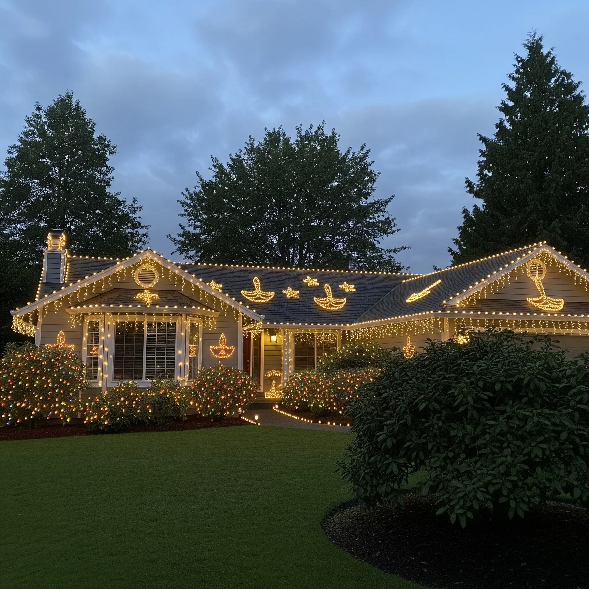 Well-maintained lights installed on a home